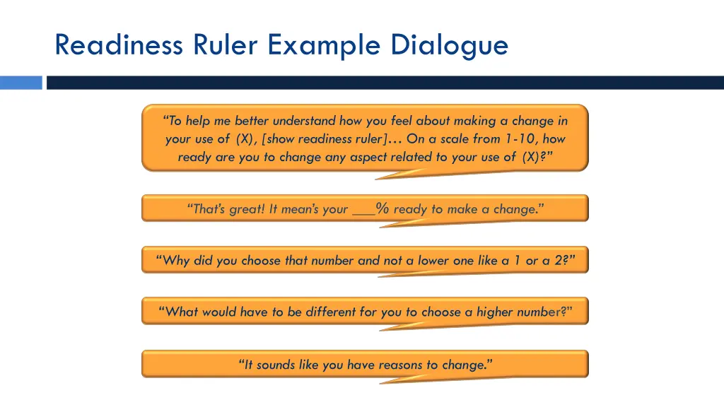 readiness ruler example dialogue
