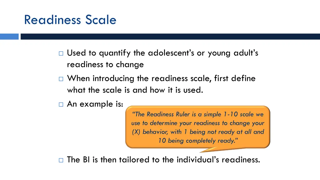 readiness scale