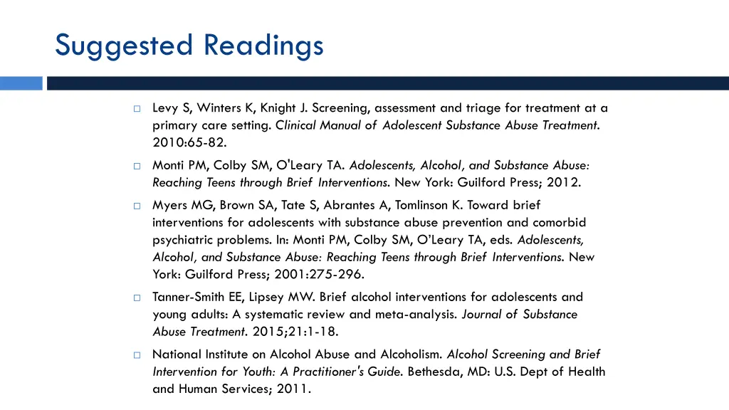 suggested readings