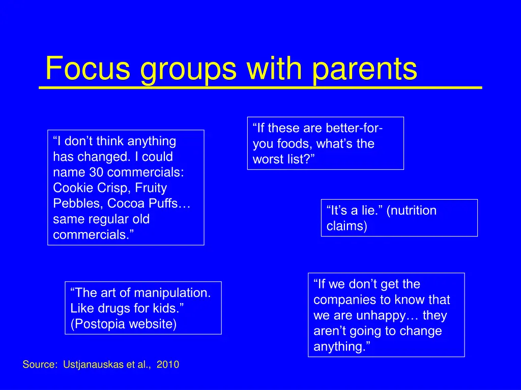 focus groups with parents