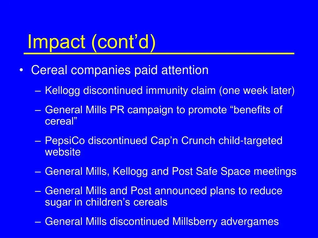 impact cont d