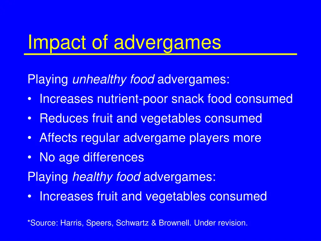 impact of advergames