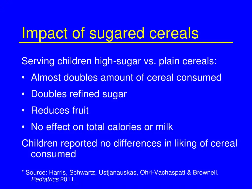 impact of sugared cereals