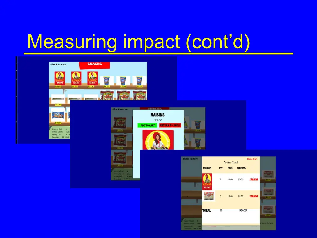 measuring impact cont d