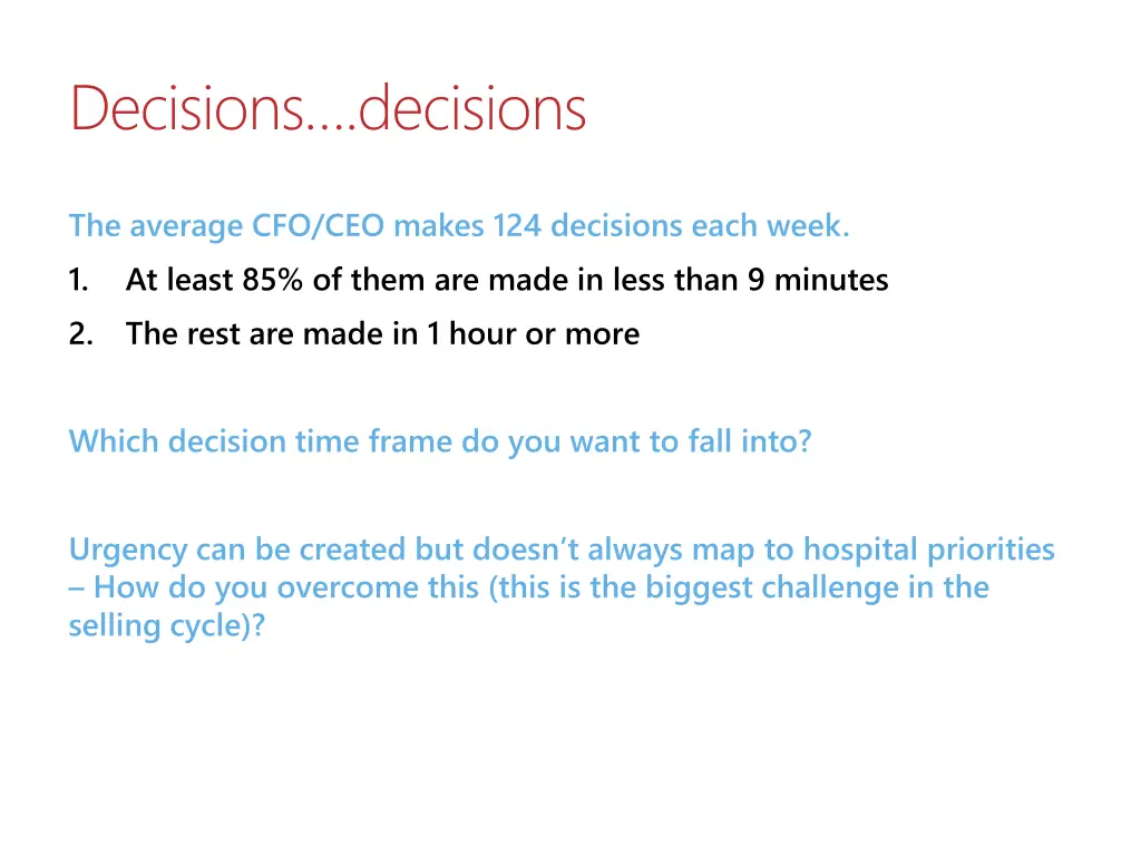 decisions decisions