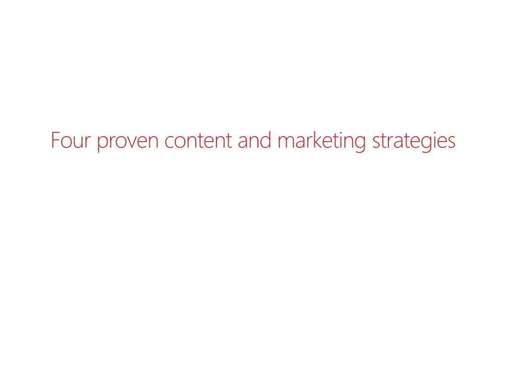 four proven content and marketing strategies