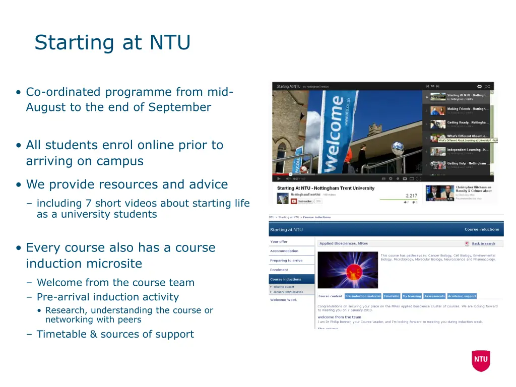 starting at ntu
