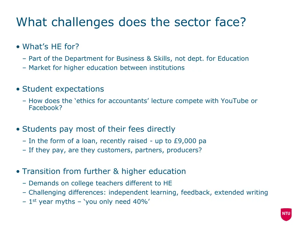 what challenges does the sector face