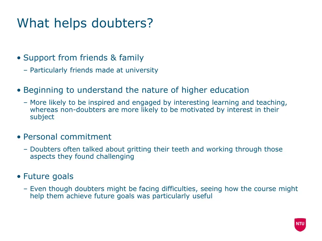 what helps doubters