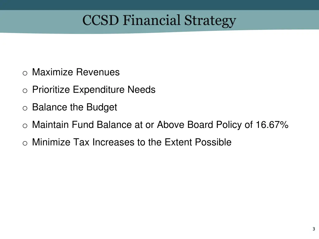 ccsd financial strategy