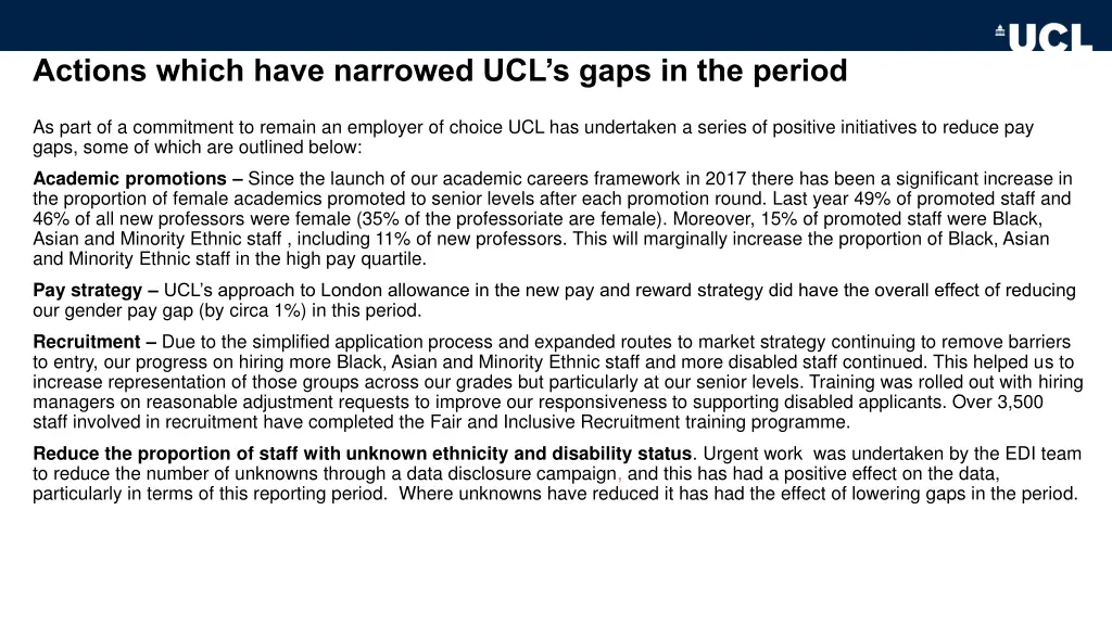 actions which have narrowed ucl s gaps