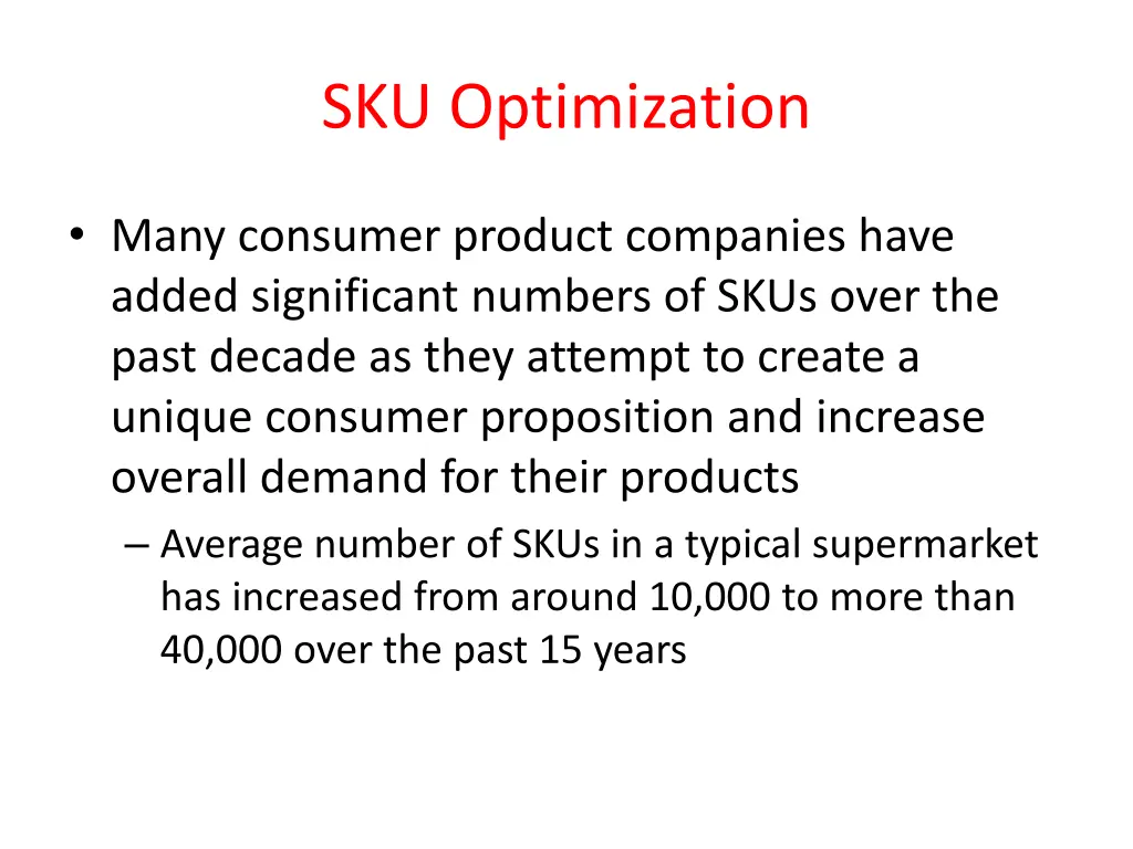 sku optimization 2