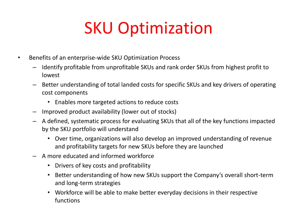sku optimization 5