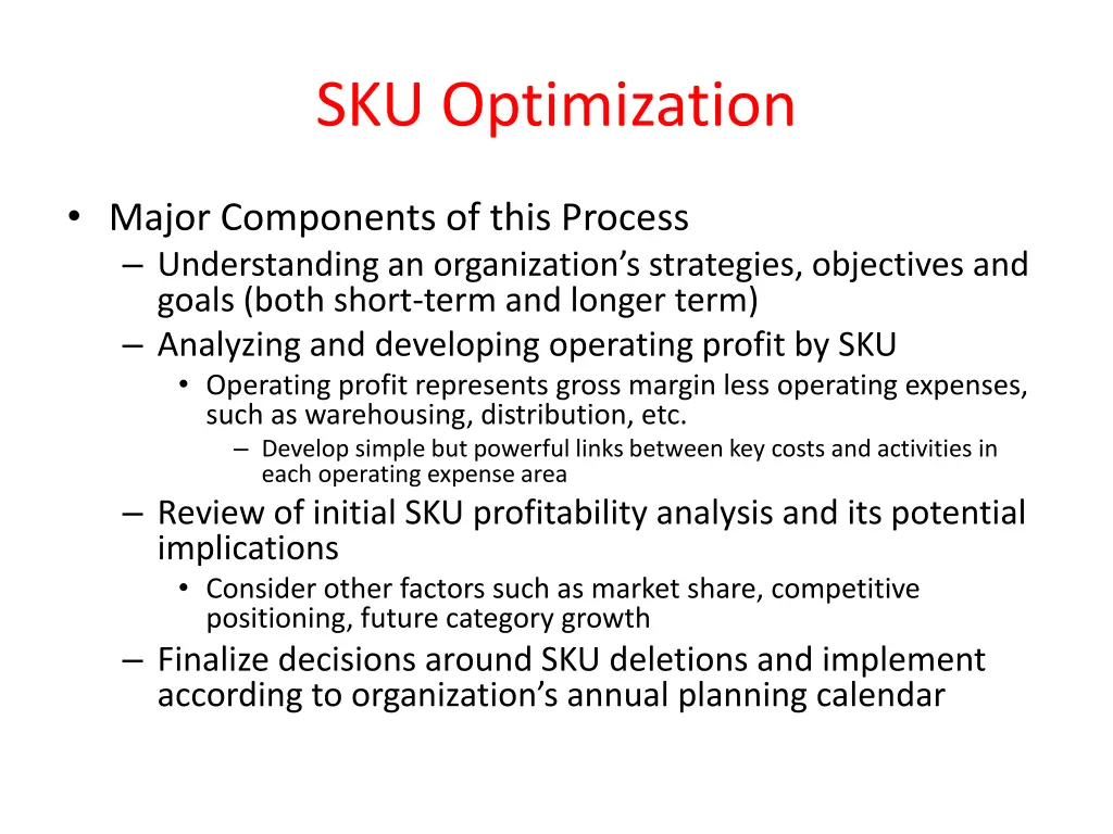 sku optimization 6