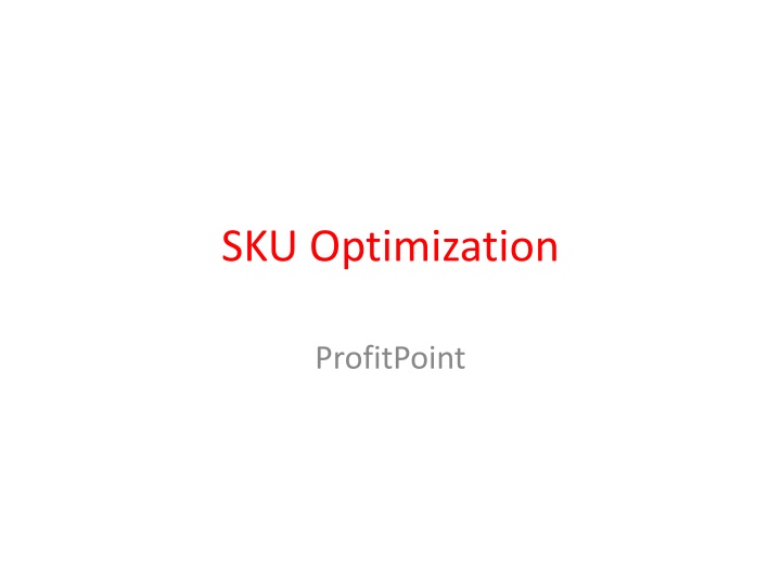sku optimization