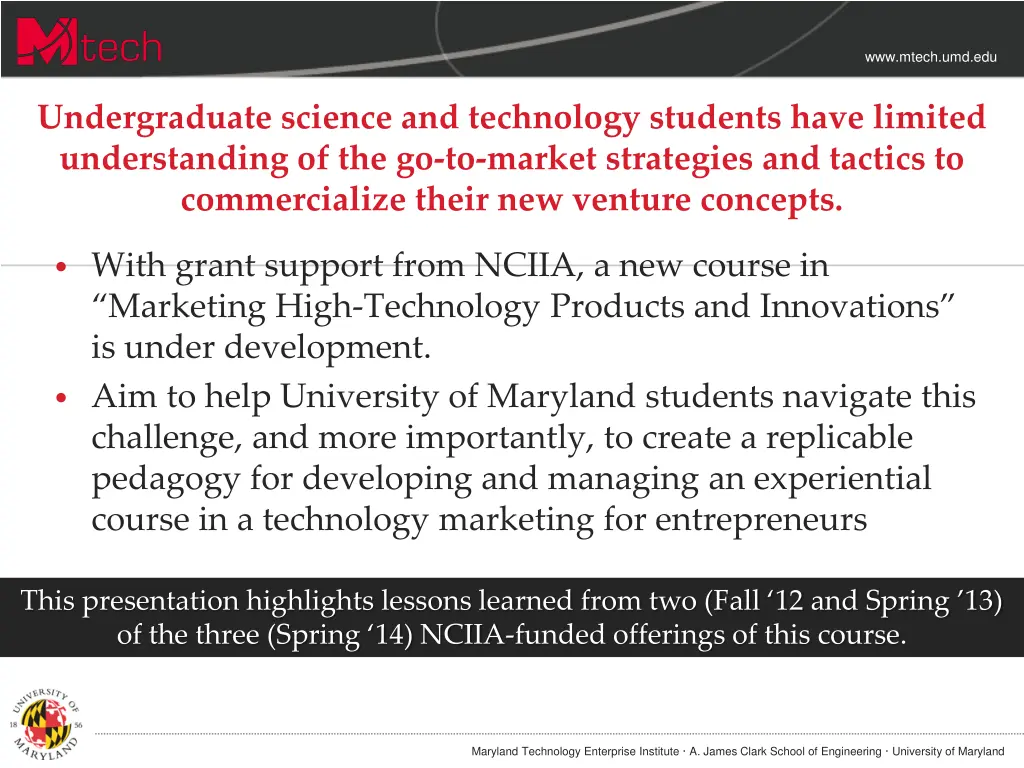 www mtech umd edu 1