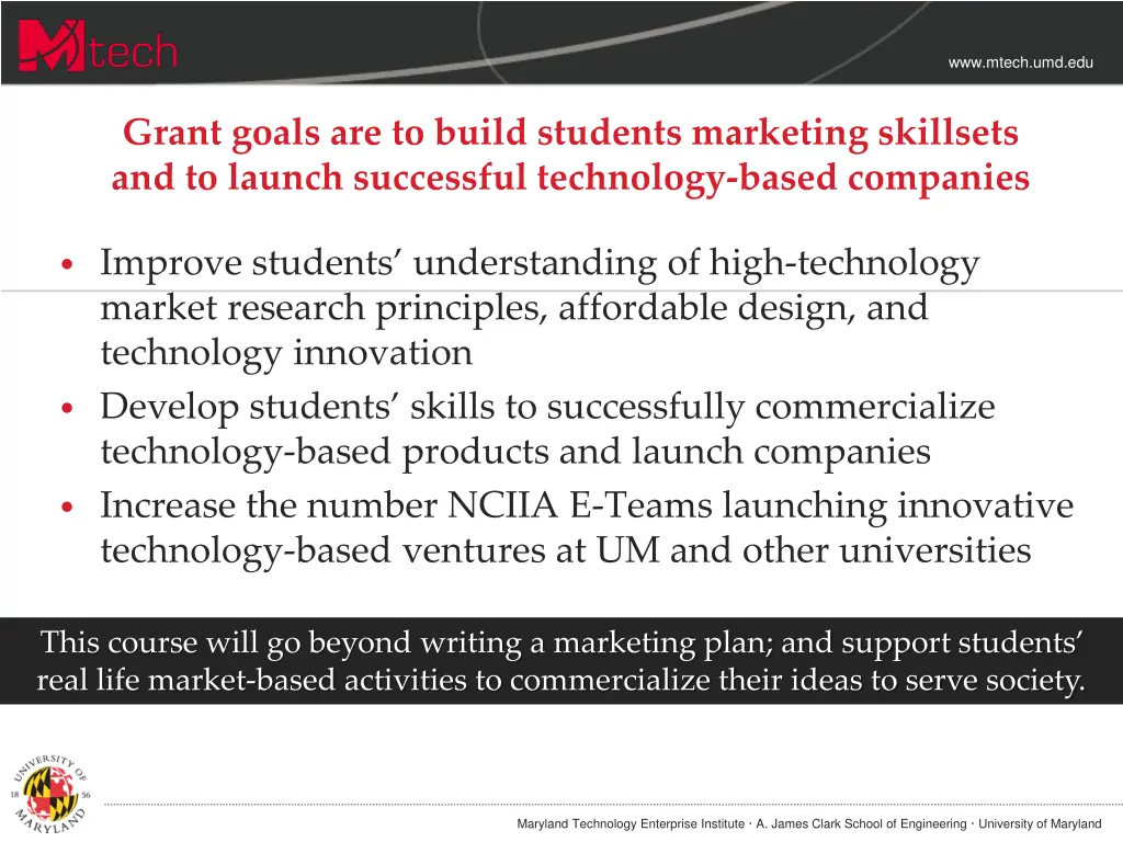 www mtech umd edu 2