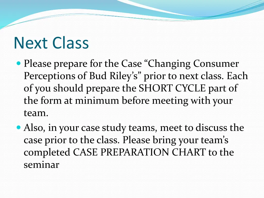 next class