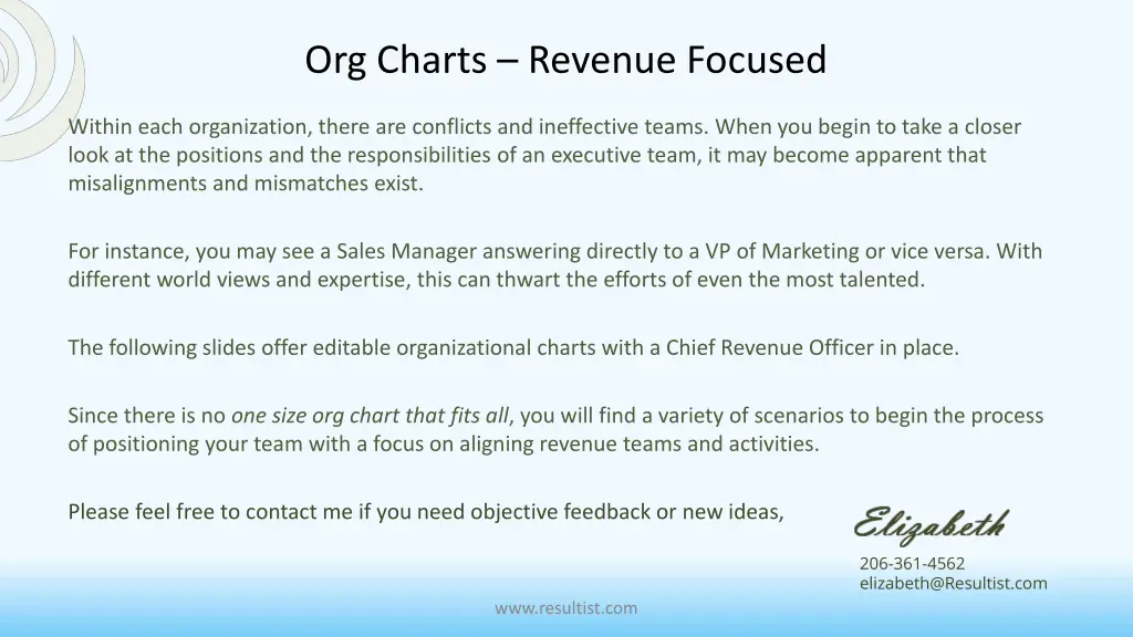 org charts revenue focused
