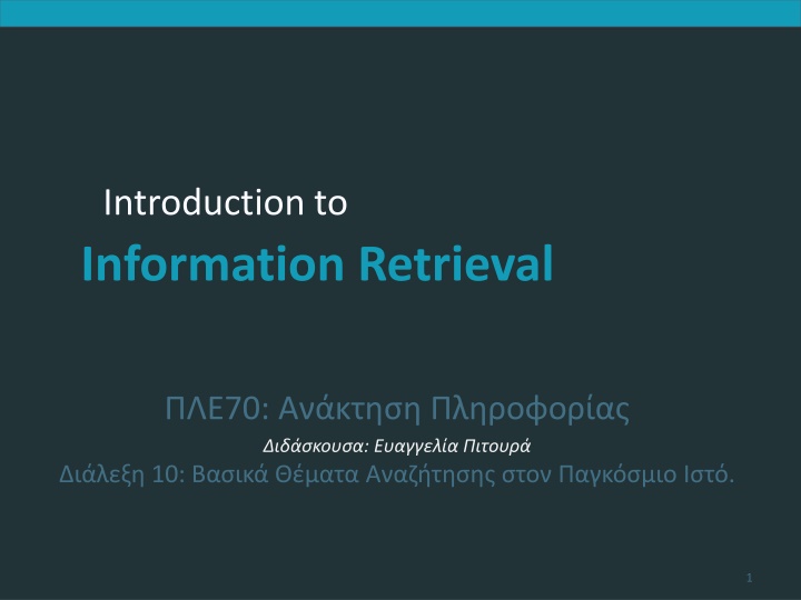 introduction to information retrieval