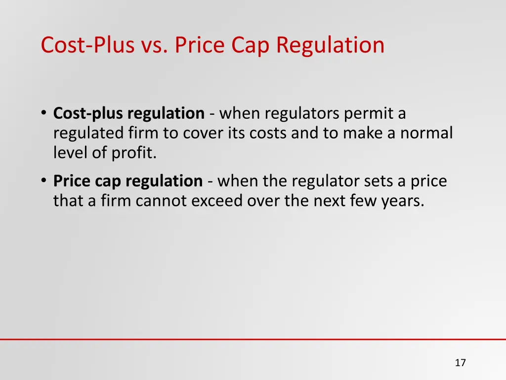 cost plus vs price cap regulation
