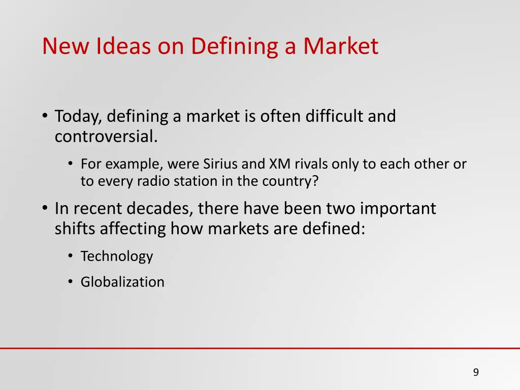 new ideas on defining a market