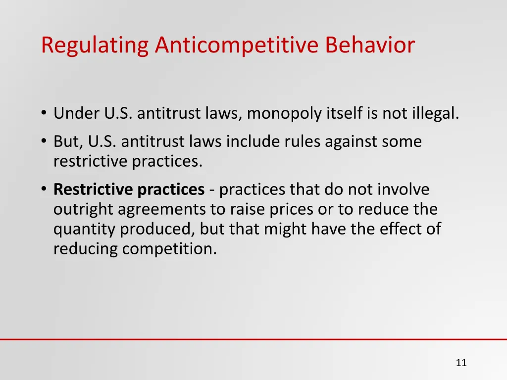 regulating anticompetitive behavior