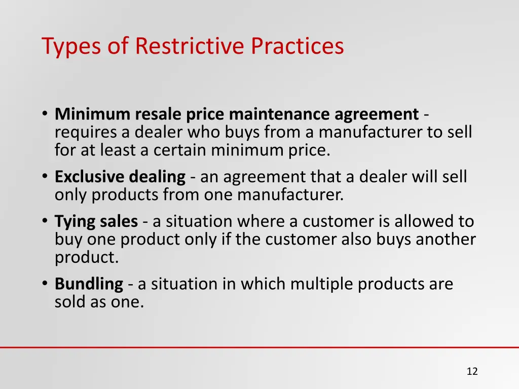 types of restrictive practices