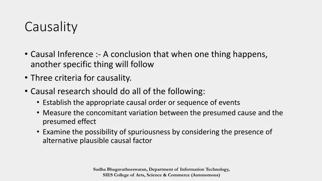 causality