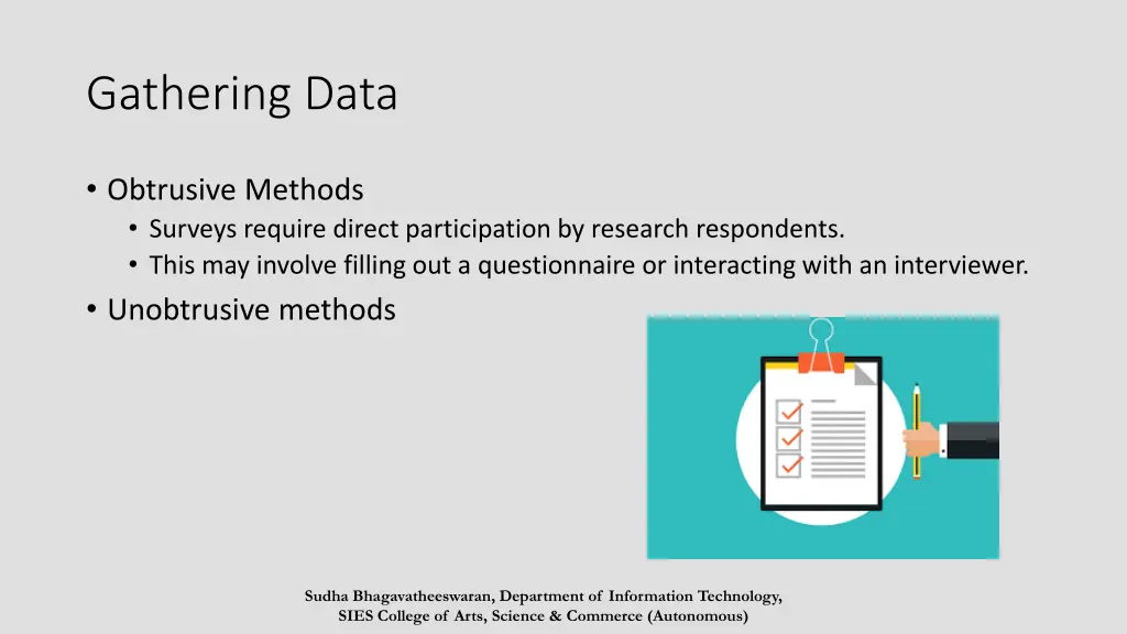 gathering data
