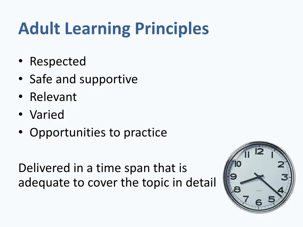 adult learning principles