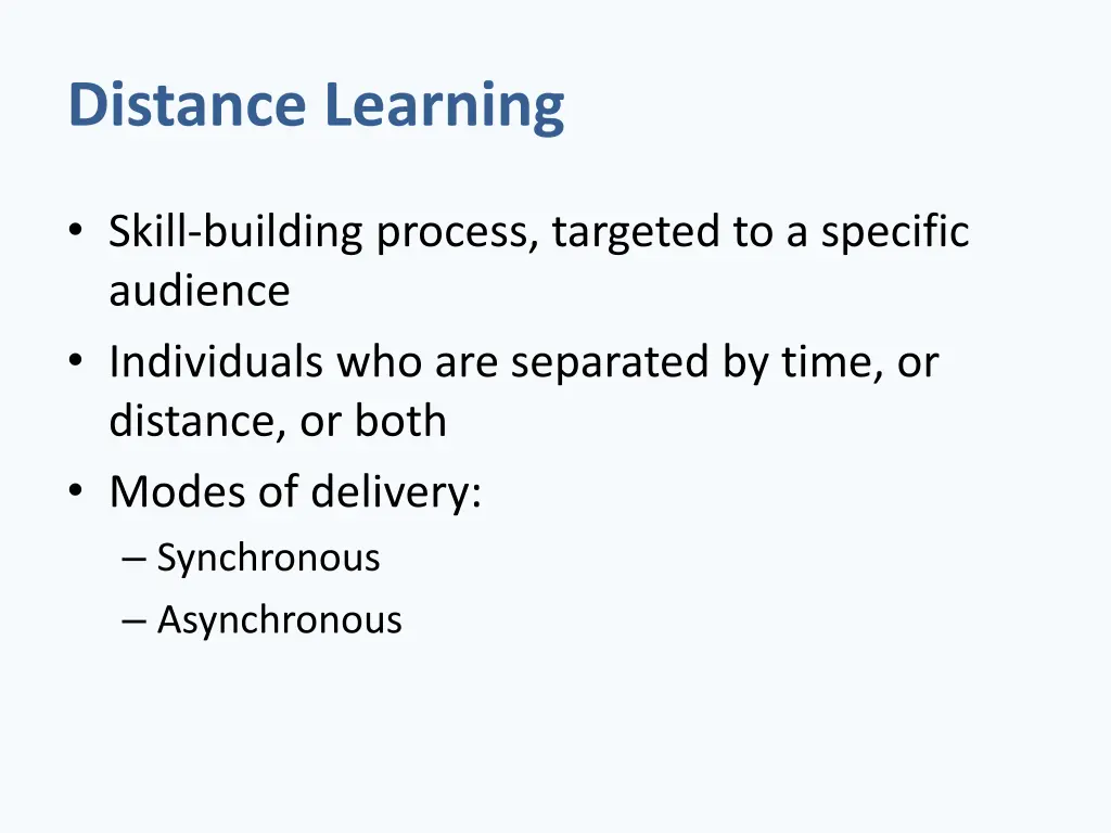 distance learning