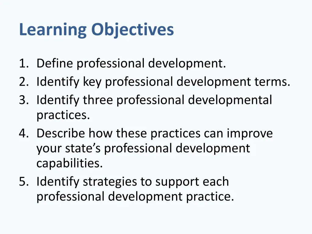 learning objectives