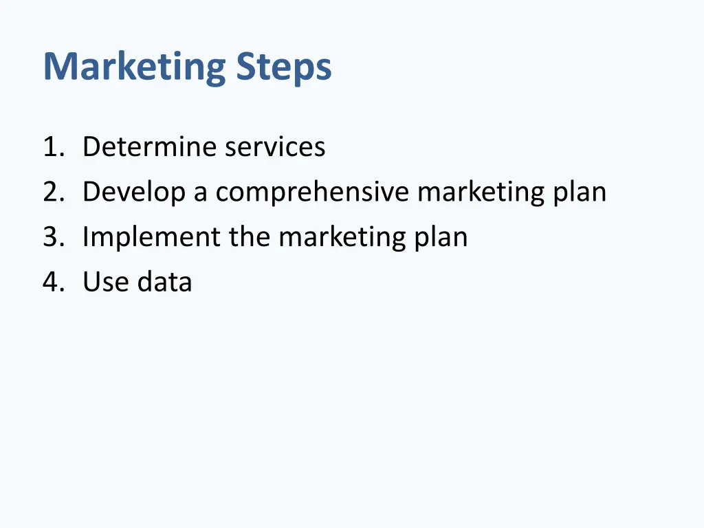 marketing steps