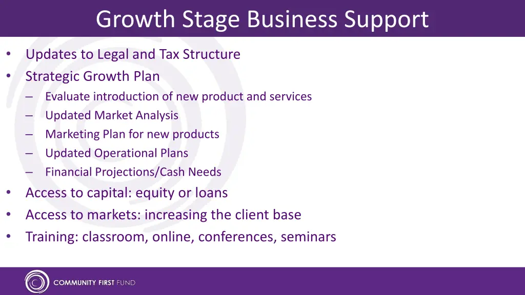 growth stage business support