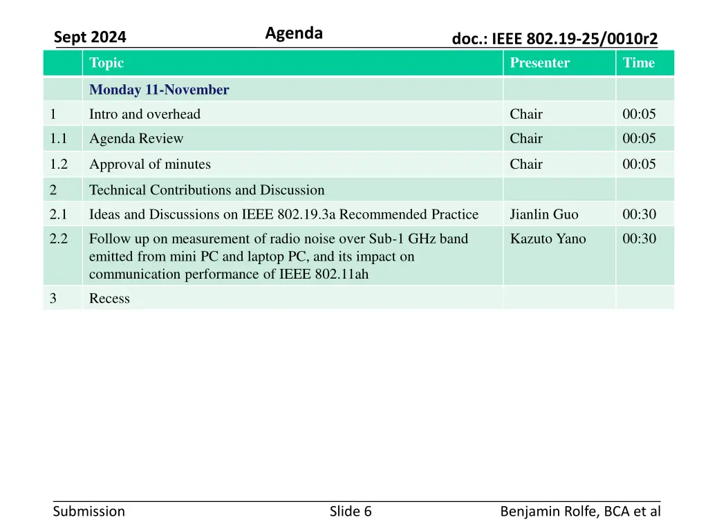 agenda