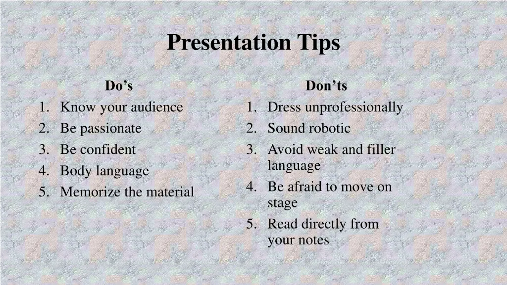 presentation tips