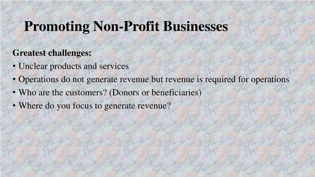 promoting non profit businesses
