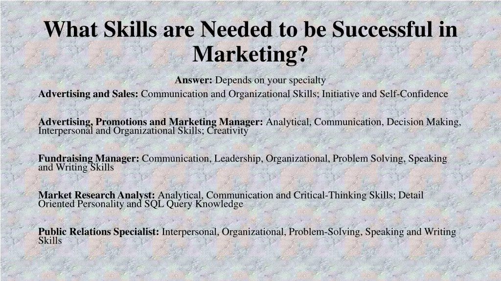 what skills are needed to be successful