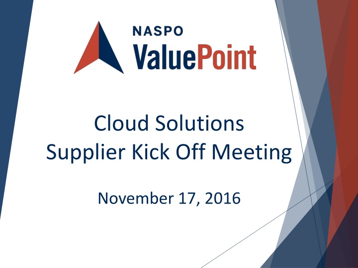 cloud solutions supplier kick off meeting