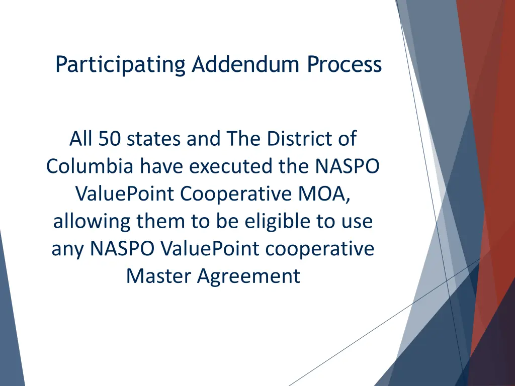participating addendum process