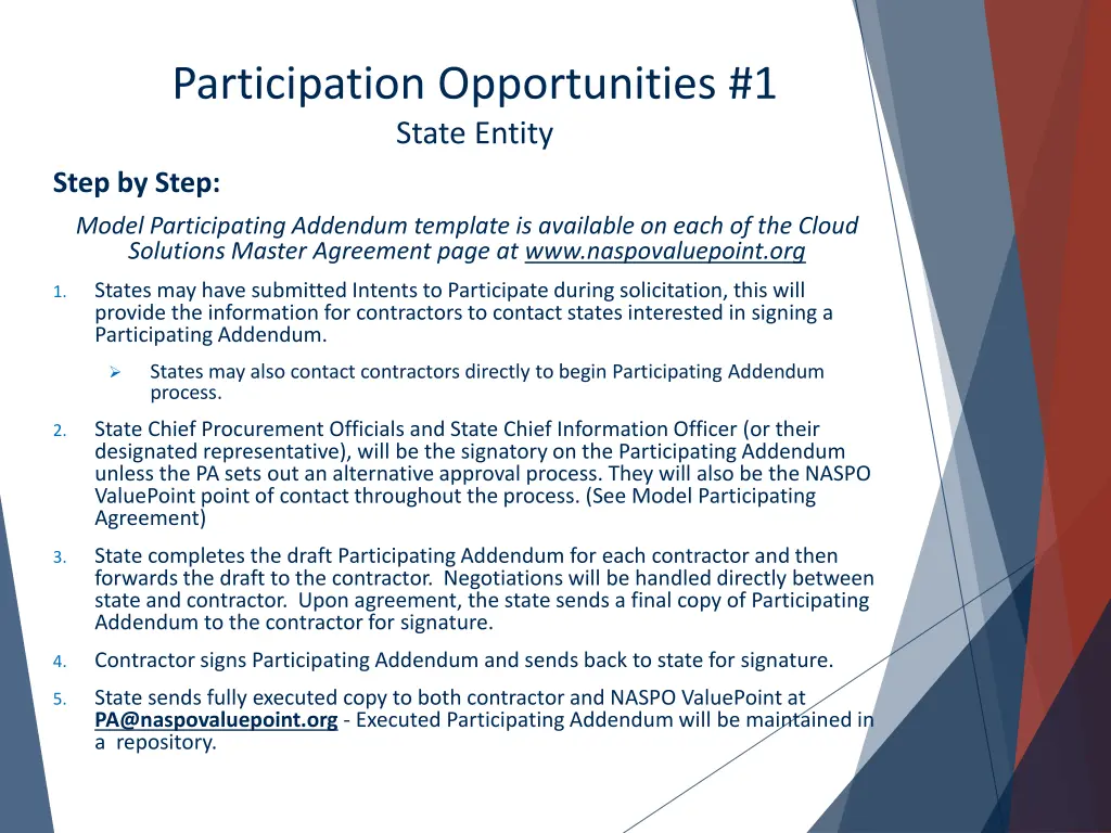 participation opportunities 1 state entity