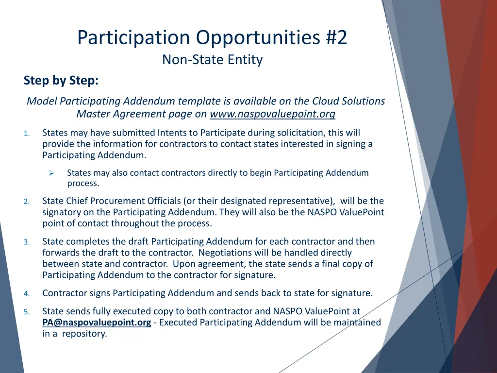 participation opportunities 2 non state entity