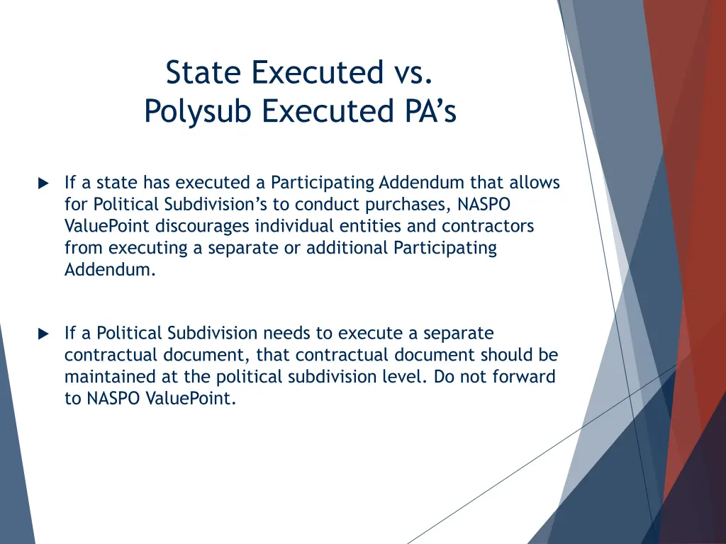 state executed vs polysub executed pa s