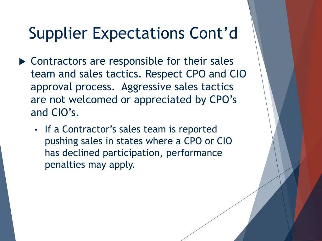 supplier expectations cont d 2