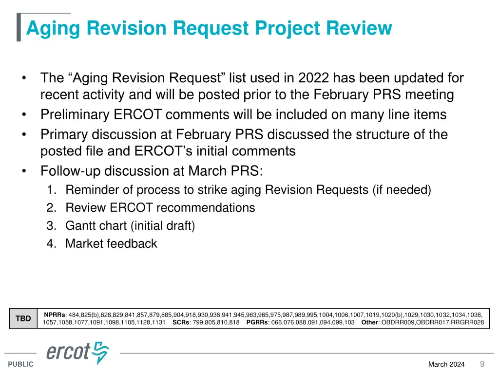 aging revision request project review