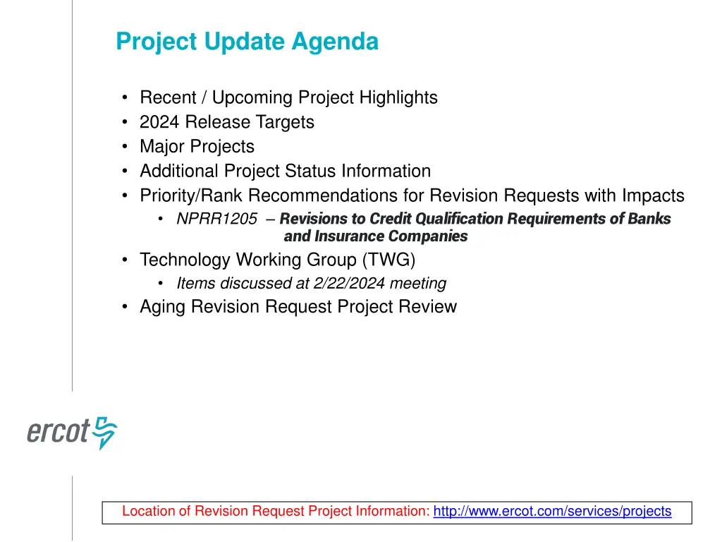 project update agenda