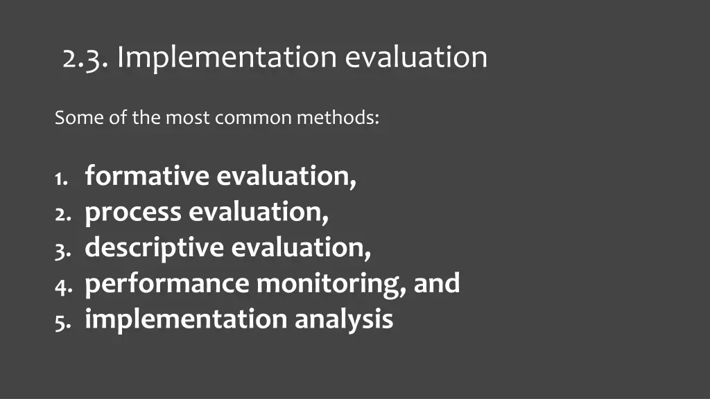 2 3 implementation evaluation 1