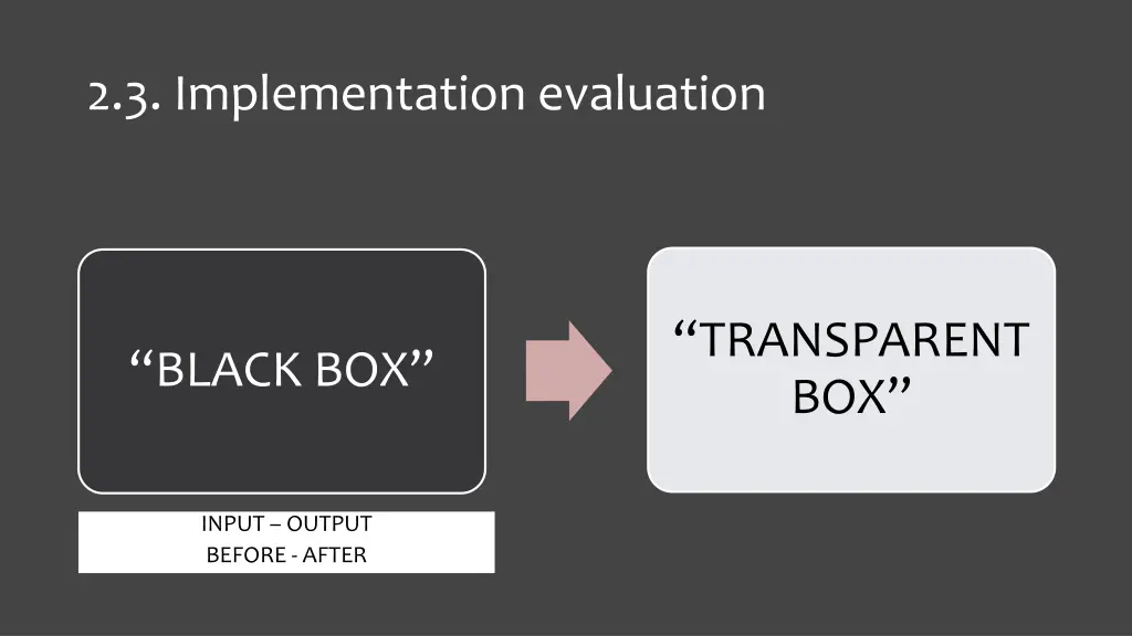 2 3 implementation evaluation