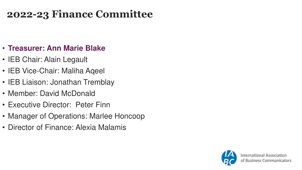 2022 23 finance committee